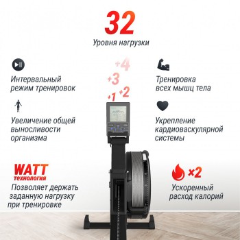 ������� �������� UNIX Fit Air ��������-��������� / Magnetic Rower-X ������ RMAMRXB ARMS - V-SPORT ��������� ���� ARMSSPORT